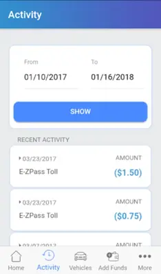 EZ Tolls NJ android App screenshot 3